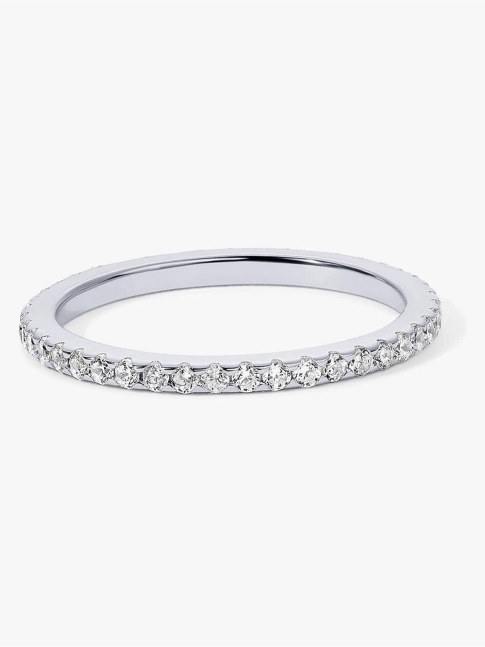 2 Sterling Silver Pavé CZ Rings - stackable - Picture 2 of 7